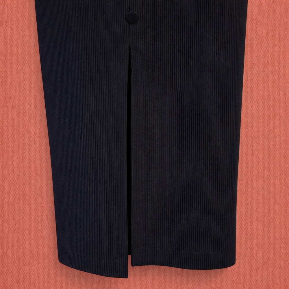 Fab - Vintage Betsey Johnson Black Fitted Ribbed Maxi w/Matching Tux Jacket - Picture 9 of 11